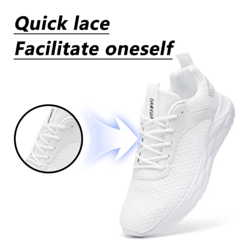 Image of DLWKIPV Men's Walking Shoes Running Sneakers Sports Athletic Workout for Gym Shoes Casual Comfortable Breathable Fashion White US 9.5