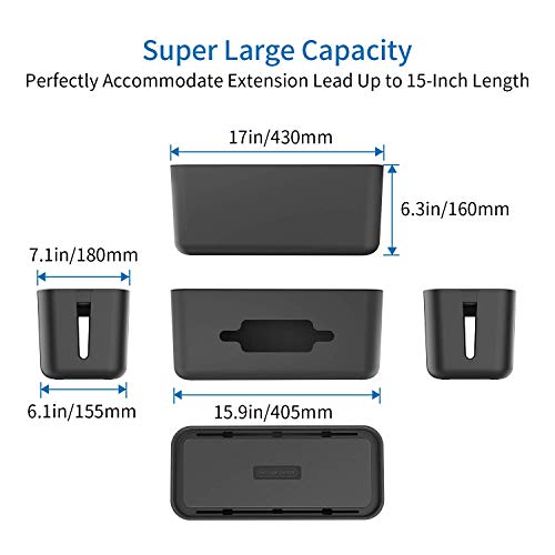 Scatola Organizzatore NTONPOWER Cavi Elettrici ABS Plastica 43 × 18 × 16 cm per USB e Multipresa Ordine - Nero