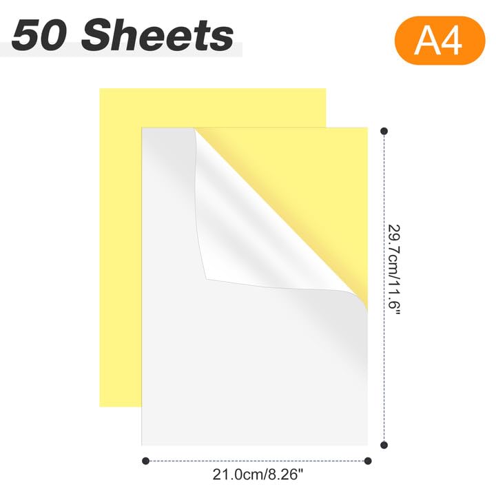 50 Blatt Stickerfolie A4 - Selbstklebend & Wasserfest