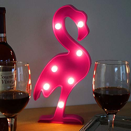 Image of Flamingo LED Night Light - Fun Summer Party Decoration for Kids' Bedroom or Home, Battery Operated