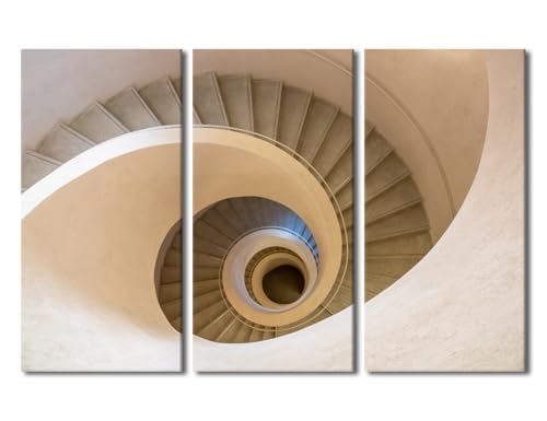 TUMOVO 3 Panel Spiral Stairs Wall Art Typical Modern Stone