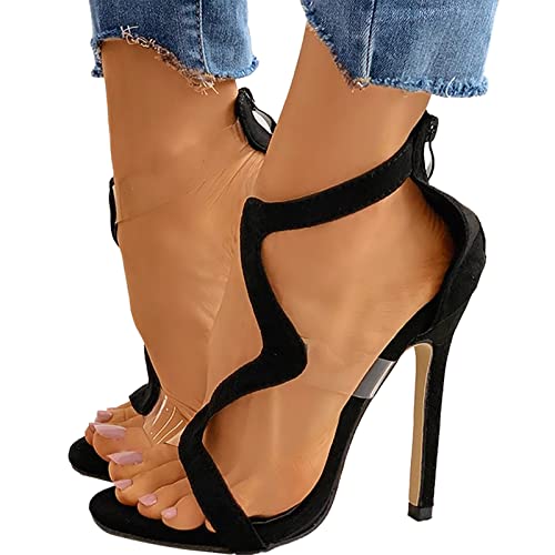 MJGkhiy Sandali Con Tacco Alto Punta Aperta Cerimonia Allacciato a Spillo