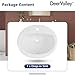 DeerValley Oval Drop-In Bathroom Sink 20x17 Inch, White Ceramic Vessel Basin with Overflow and Single Faucet Hole for Vanity Installation