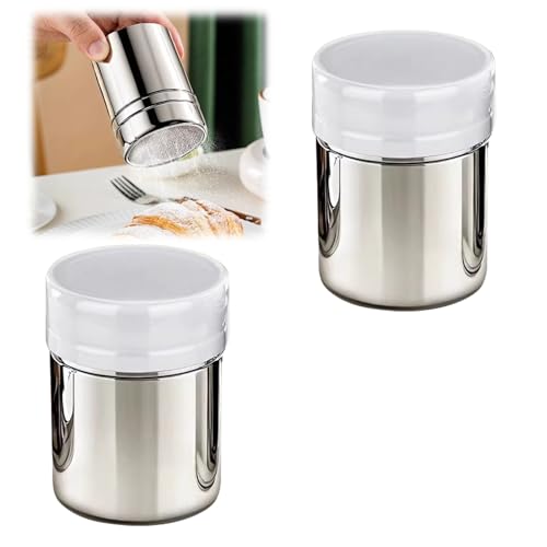 2 Stück Puderzuckerstreuer Edelstahl,Kakaostreuer...