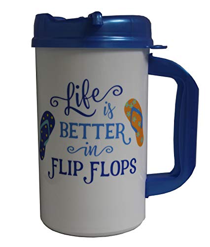 Life is Better in Flip Flops 32 oz Insulated Travel Mug with Lid
