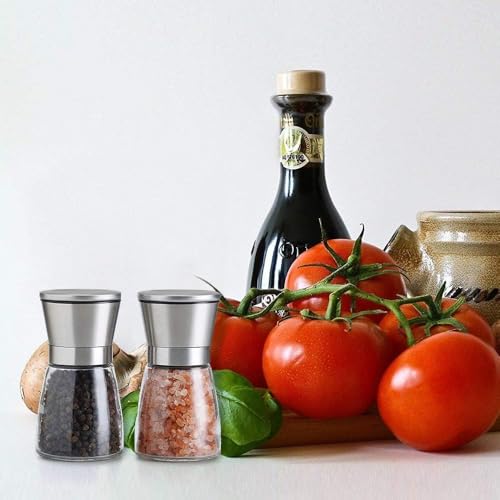 Image of Xylona Premium Stainless Steel Salt and Pepper Grinder - Salt and Pepper Shakers - Pepper and Salt Mill with Ceramic Blades and Adjustable Coarseness (Mini Pepper Mill 1 Pc) (Mini Pepper Mill 1 Pcs)