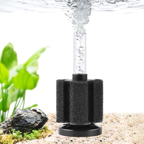 FEDOUR 7.6cmミニ水槽スポンジフィルター 魚用フィルター、柔らかい水流/酸素増加/濾過、1-40Lの繁殖・稚魚・エビ・ベタ水槽適用