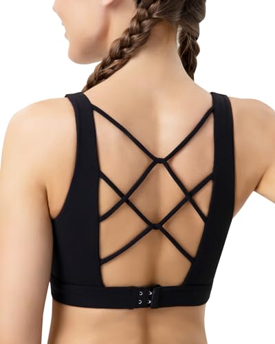 Image of Sports Bras for Women High Support, Molded Cup High Impact Criss Cross Back Workout Yoga Bra No Removable Padded Bra