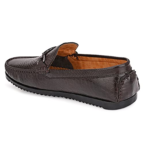 Buy Cklics Men Leather Casual/Office Shoes with Brown Color Size6 at