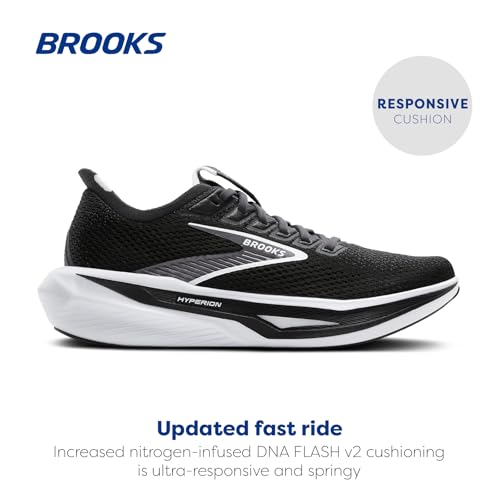 Brooks Women’s Hyperion 3 Neutral Running Shoe - Black/Grey/White - 10.5 Medium - image 2