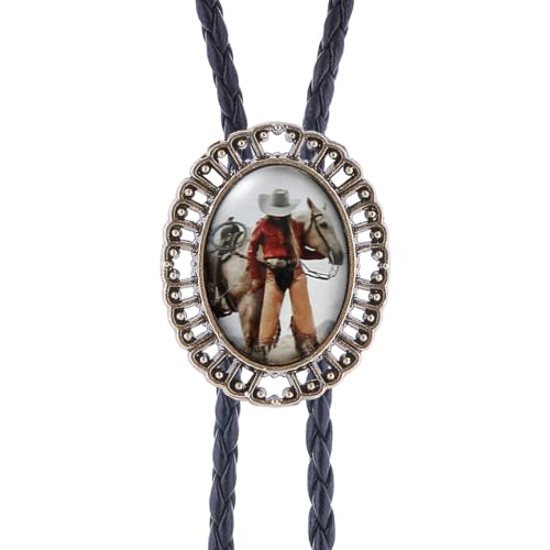 Image of Jeilwiy Bolo Tie for Men Western Cowboy Gothic Bolo Tie Necklace Halloween