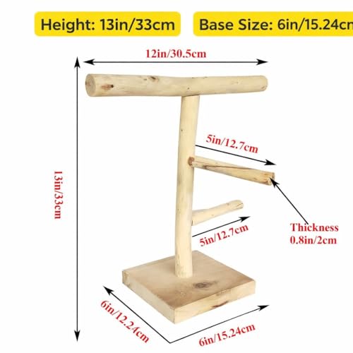 Image of Bird Stand for Parrot, Cockatiel & Lovebirds | Wooden Bird Play Gym with Ladder & Perch | Bird Activity Stand for Cage & Outside | Natural Chew & Exercise Stand for Small Birds