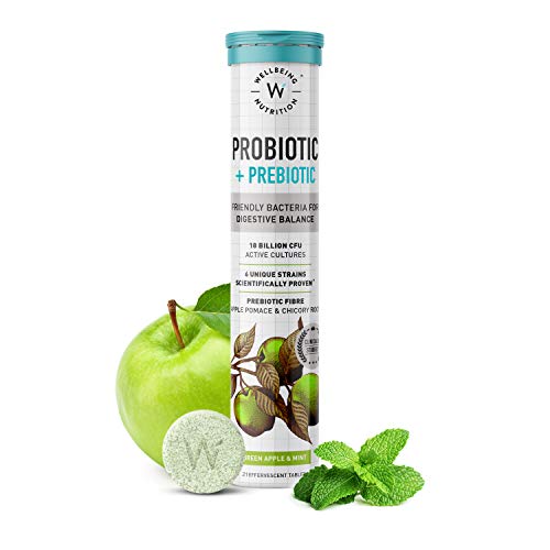 Wellbeing Nutrition Daily Probiotic + Prebiotic| Plant Based |36 Billion CFU, 6 Strains for Men & Women with Organic Prebiotic Fiber for Digestion, Gut Health, Metabolism | 21 Effervescent Tabs Wellbeing Nutrition Daily Probiotic + Prebiotic| Plant Based |36 Billion CFU, 6 Strains for Men & Women with Organic Prebiotic Fiber for Digestion, Gut Health, Metabolism | 21 Effervescent Tabs