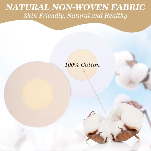 50 Pieces Nipple Pasties for Women, Round Self-Adhesive Nipple Covers Pasties Breast Cover Disposable Nipple Breast Pads Stickers No Show Bra Pad Nude3