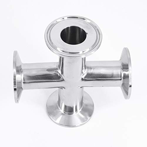 3/4" 19mm Pipe OD x 1.5" Tri Clamp Cross 4 Ways Splitter SUS 304 Stainless Fitting Homebrew Beer Wine
