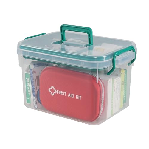 Caja de medicina con compartimentos apilables para almacenar botes altos 2