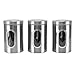 Food Storage Jars Set of 3, Stainless Steel Spice Jar with Clear Window Kitchen Storage Containers Coffee Canister & Food Storage Container for Dry Food Snack Beans (Silver)