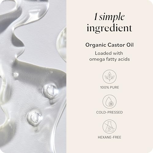 Image of Sky Organics Organic Castor Oil glass bottle for Hair, Lashes & Brows 100% Pure & Cold-Pressed USDA Certified Organic to Strengthen, Moisturize & Condition, 16 fl. Oz