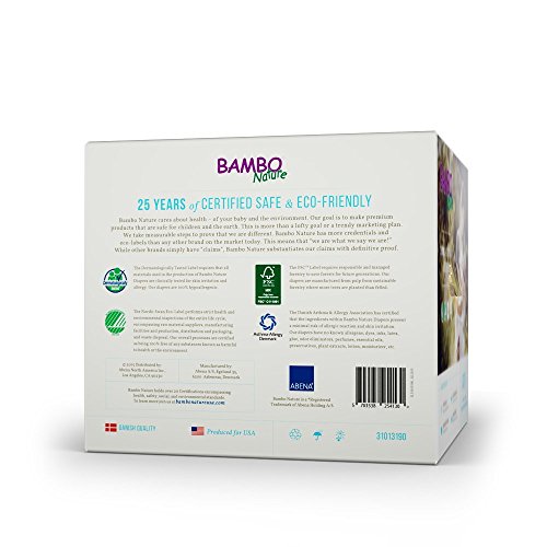 Bambo Nature Eco Friendly Baby Diapers Classic for Sensitive Skin, Size 1, 56 Count (2 Packs of 28)