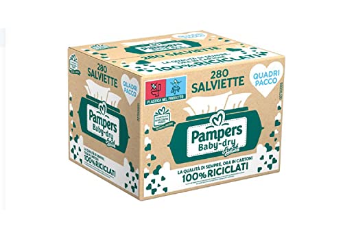 Pampers Babydry 280 lingettes pour bébé Fresh