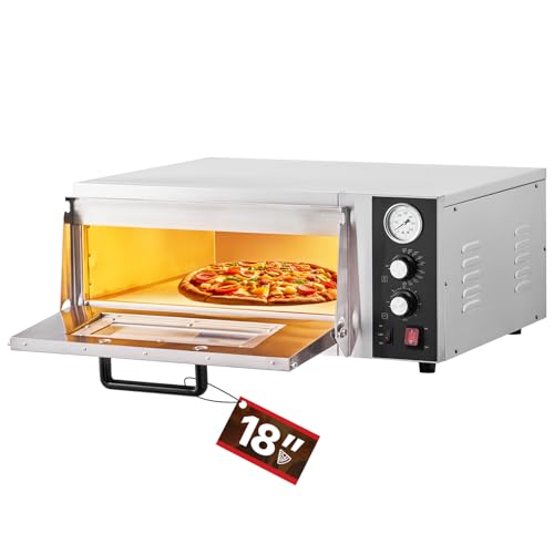 Comparison: Best Electric Oven For Baking 10 VEVOR Electric Pizza Oven, 18-Inch Commercial Pizza Ovens, 842°F Max Temp, 1740W Large Pizza Oven Countertop with Temp & Time Control, Built in Thermometer Indoor Pizza Maker for Restaurant Home Use