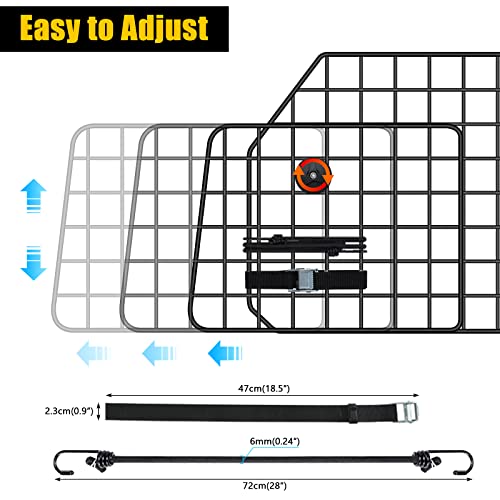 Gtongoko Dog Car Barriers For Suvs, Vehicles, Cars, & Trucks, Adjustable Heavy-Duty Wire Mesh Pet Suv Barriers Universal-Fit, Car Accessories Safety Travel, 2 Elastic Ropes Included #TOP4