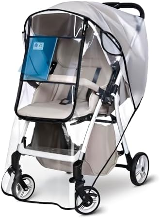 bemece Universal Stroller Rain Cover, Clear EVA Weather Shield
