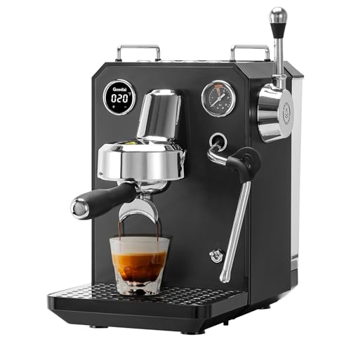 Gemillai Owl G3006, cafetera espresso doméstica, cabezal de grupo comercial de 58 mm y control de temperatura PID, cafetera de acero inoxidable para latte art de calidad barista, expositor, negro