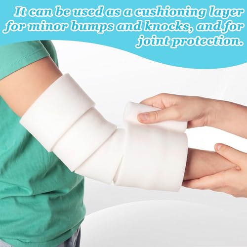 Image of 4 Rolls Foam Bandage Wrap Padding Bandage for Lymphedema Edema Compression, 54 inch x 3-1 /8 inch x 1 /4 inch Open Cell Polyether Medical Foam Wrap for Wound Care Cast Padding Support Comfortable Cushioning