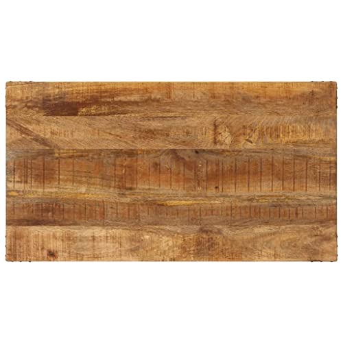 Table en bois de manguier massif et métal style rétro premium