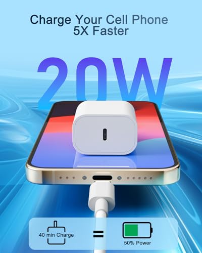 Image of Multi Charger 2 in 1 for iPhone 14 and 15, (USB C & Lightning) to USB C Fast Charging Cord with 20W PD Type C Fast Charging Block for iPhone 15 /14 /13 /12 Pro Max /11 /Xs Max /X,iPad Pro