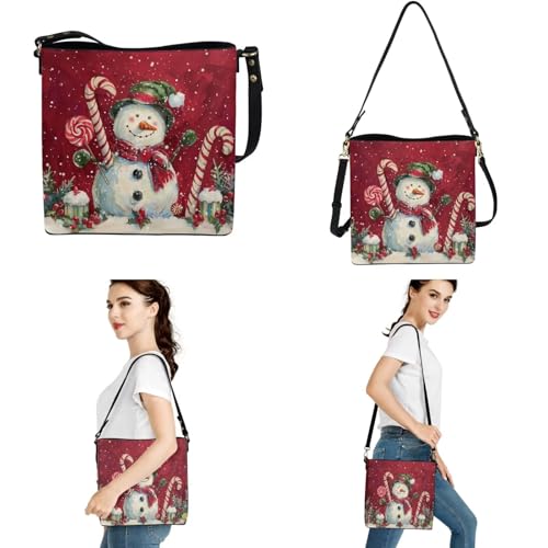 Image of HUGS IDEA Leather Purses and Handbag for Women Bucket Bag with Wrist Wallet 2 Packs