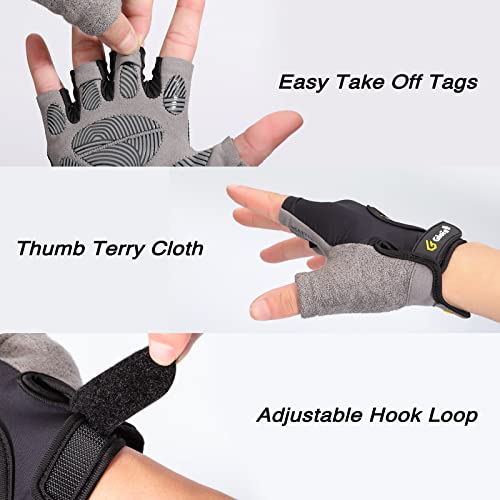 Workout Gloves for Men and Women, Breathable Lightweight Fingerless Gym Gloves, Exercise Gloves for Weight Lifting, Cycling, Training, Cycling
