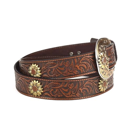 ARIAT Women's Floral Tooled Sunflower Concho Belt3