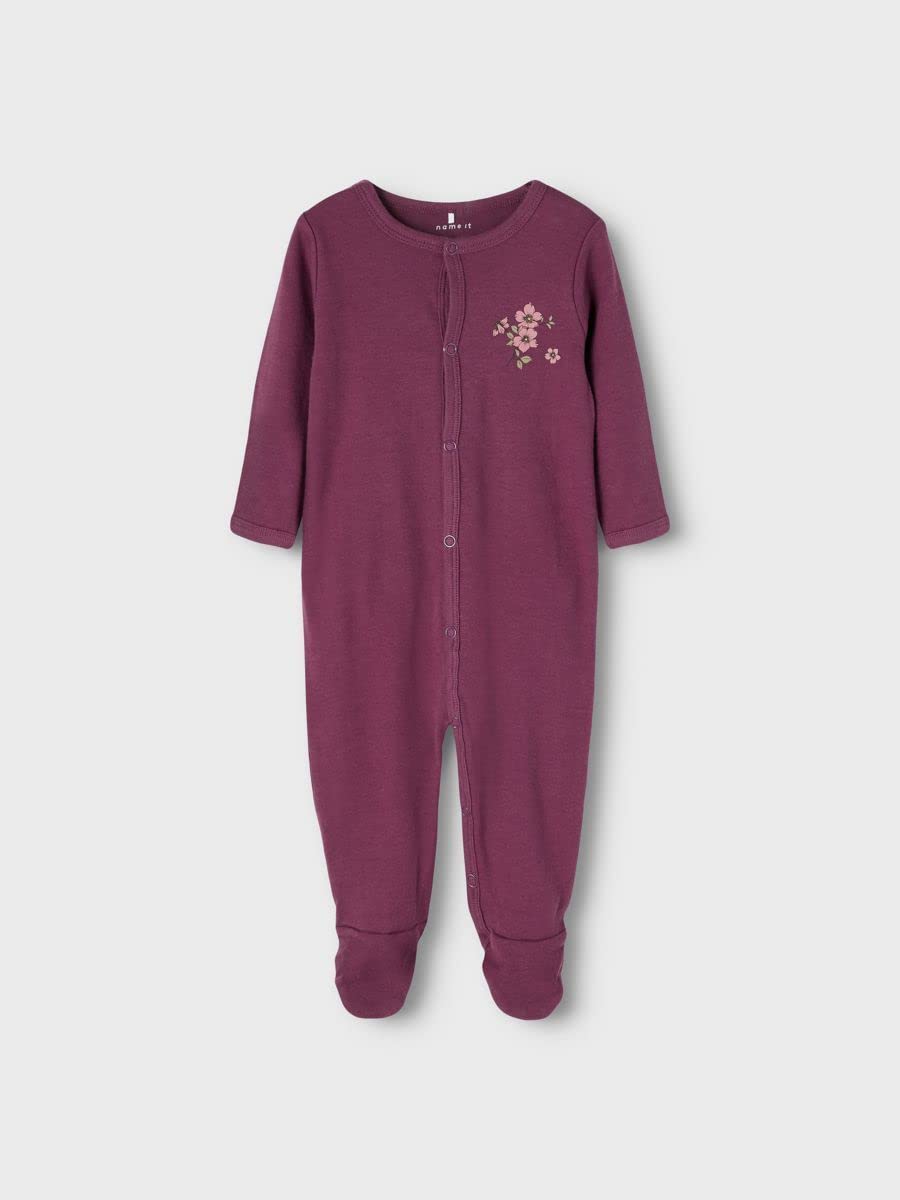 Name IT Nbfnightsuit 2p W/F Prune Purple Noos Mamelucos para bebés y niños pequeños Bebé-Niñas