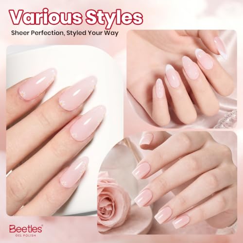 Image of Beetles Sheer Milky Pink Jelly Gel Polish,Marsh Mallow Nail Gel