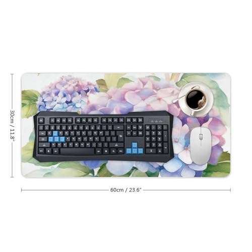 Desk Pad Protector 24x12 Inch Extended Hydrangea Watercolor miniatura 2
