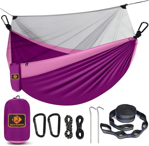 Image of Hammock for Kids, Camping Hammock with Mosquito Net, Lightweight Nylon Portable Hammock with 10ft Tree Straps,Children Hammocks for Travel Hiking Backpacking Beach Patio