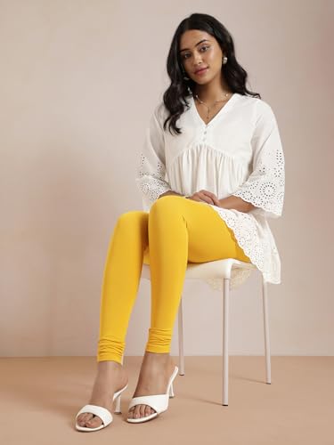 Image of TWIN BIRDS Tailored Cut and Classic Fit Super Stretchable Elastane Fabric Churidar Leggings for Women