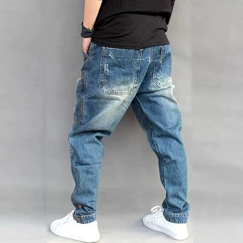 Men Cowboy Feet Harem Pants Casual Loose Plus Size Washed Denim Pants Streetwear Hip Hop Cargo Joggers2
