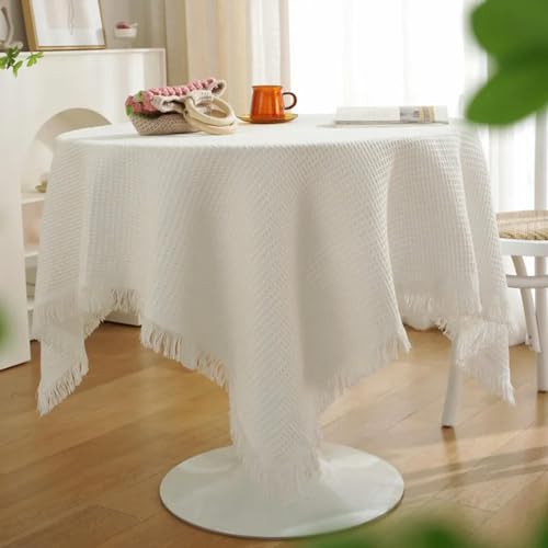 Nappe blanche de qualité supérieure avec franges pour table de mariage et réception