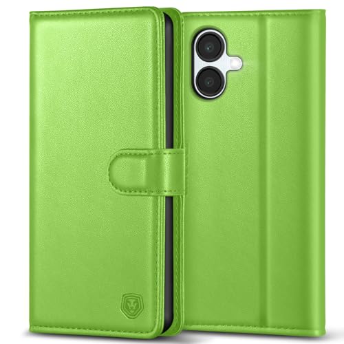 Kuafcase for Samsung A06 Case with 4 Card Slots Magnetic Closure Kickstand Shockproof Protective Phone Case for Samsung Galaxy A06 - Grass Green