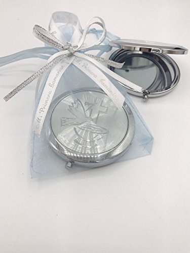 Yrp 12 Pcs Baptism Compact Mirror Favor - Bautizo Recuerdos / First Communion / Holy Spirit Makeup Compact Mirror #TOP2