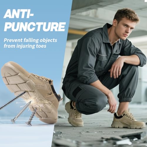 Steel Toe Shoes for Men Women Lightweight Work Shoes Mens Indestructible Safety Sneakers Puncture Proof Construction Shoe Composite Toe Sneakers3