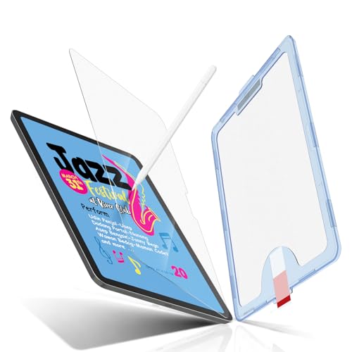 MOBDIK Paperfeel Glass Screen Protector Compatible with iPad Air 11 M4/M3/M2 2026/2025/2024 Auto Alignment Kit Crafted for Natural Writing Less Reflection