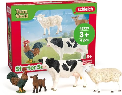 schleich FARM WORLD | Bauernhof Starterset 42729 | Spielset mit Ziege, Kuh,...
