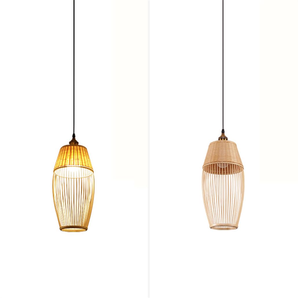 Nowoczesna lampa sufitowa E27 Abażur Sypialnia Minimalistyczna 1 Lampa Wisząca Bambusowa Tkanina Stół Jadalnia Stolik Nocny Kawiarnia Przedszkole Lampa Przemysłowa Lampa Sufitowa