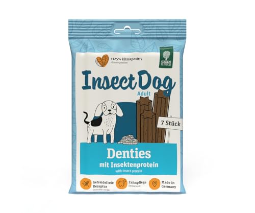 Green Petfood InsectDog Denties (13 x 180 g) | Adult | Premium Kausnack für Hunde | Insektenprotein & Kartoffel | Leckerli, Snack & Zahnpflege in einem | getreidefrei | Ergänzungsfutter | 13er Pack