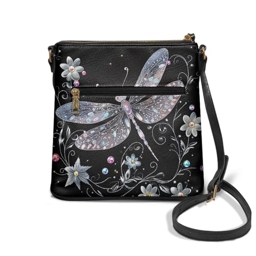 Image of Leather Women Crossbody Hobo Bag Satchel Purse Handbag with Adjustable Shoulder Strap and Zipper Pockets