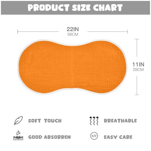 Muslin Burp Cloth for Baby 2PCS Orange Solid Color Super Absorbent Burping Cloths, Bibs for Newborn Boys Girls4